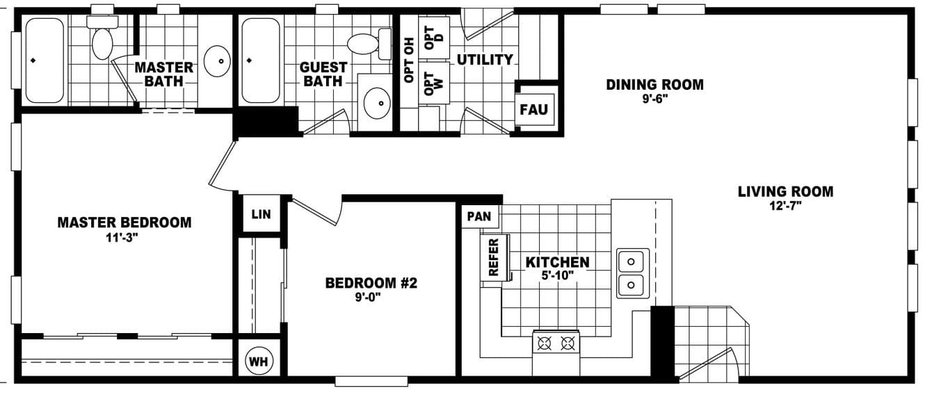 20 wide homes 20482a floor plan home features
