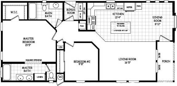 Edge 24502a floor plan home features
