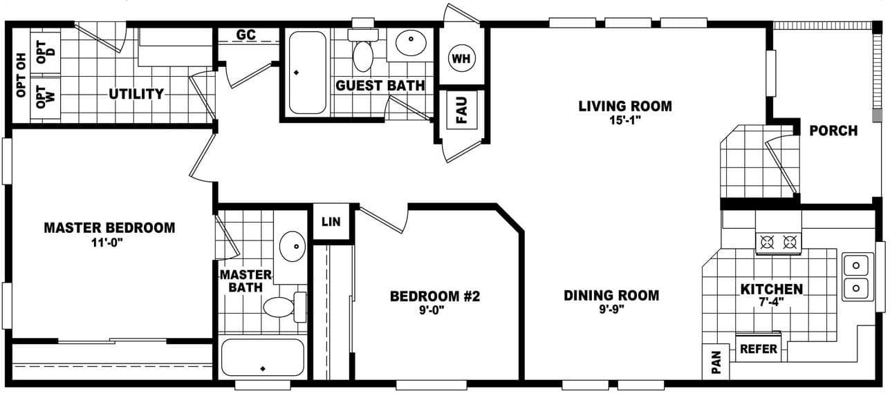 20 wide homes 20482b floor plan home features